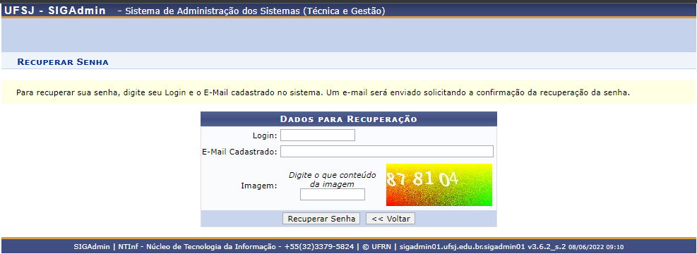 Formulário de solicitação de atendimento