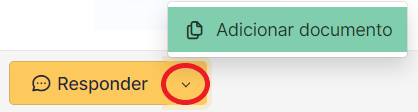 Tela que apresenta botão Adicionar documento